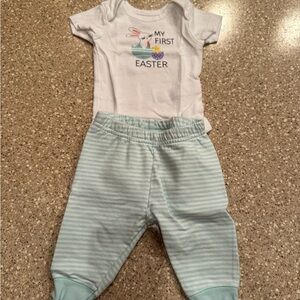 Baby Easter Outfit with Striped Pants